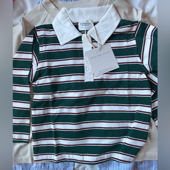 Fostered Collection Other - Fostered Collection Striped Long-Sleeve Polo, size 1